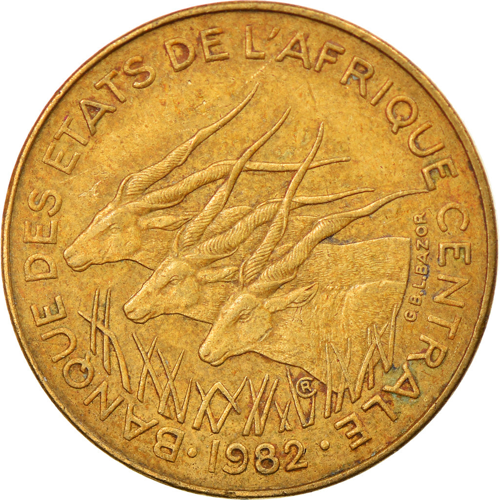 Coin, West African States, 5 Francs, 1982, EF(40-45), Aluminum-Nickel-Bronze