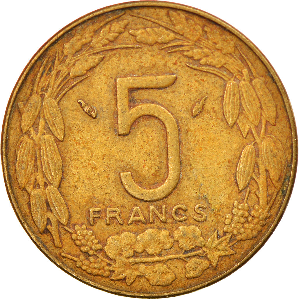 Coin, West African States, 5 Francs, 1982, EF(40-45), Aluminum-Nickel-Bronze