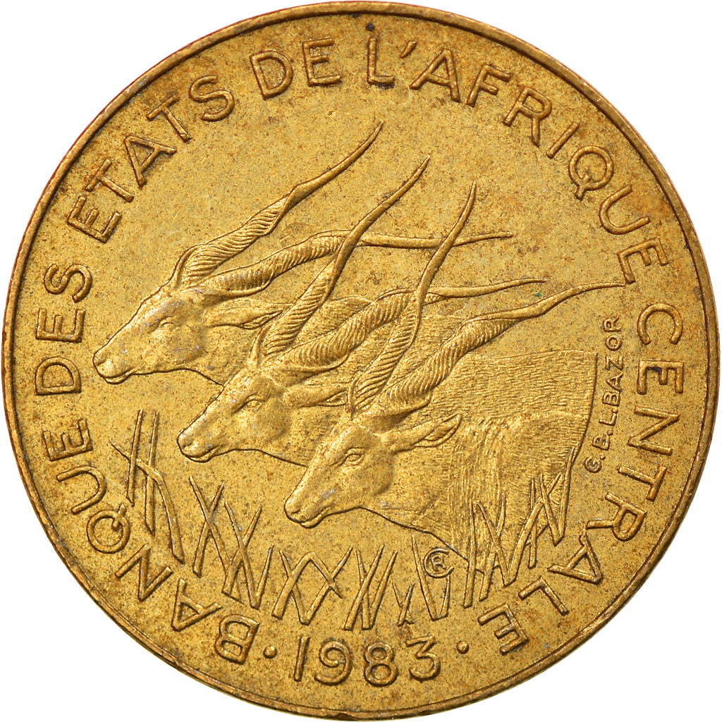 Moneda, Estados del África Occidental, 5 Francs, 1983, MBC, Aluminio - bronce