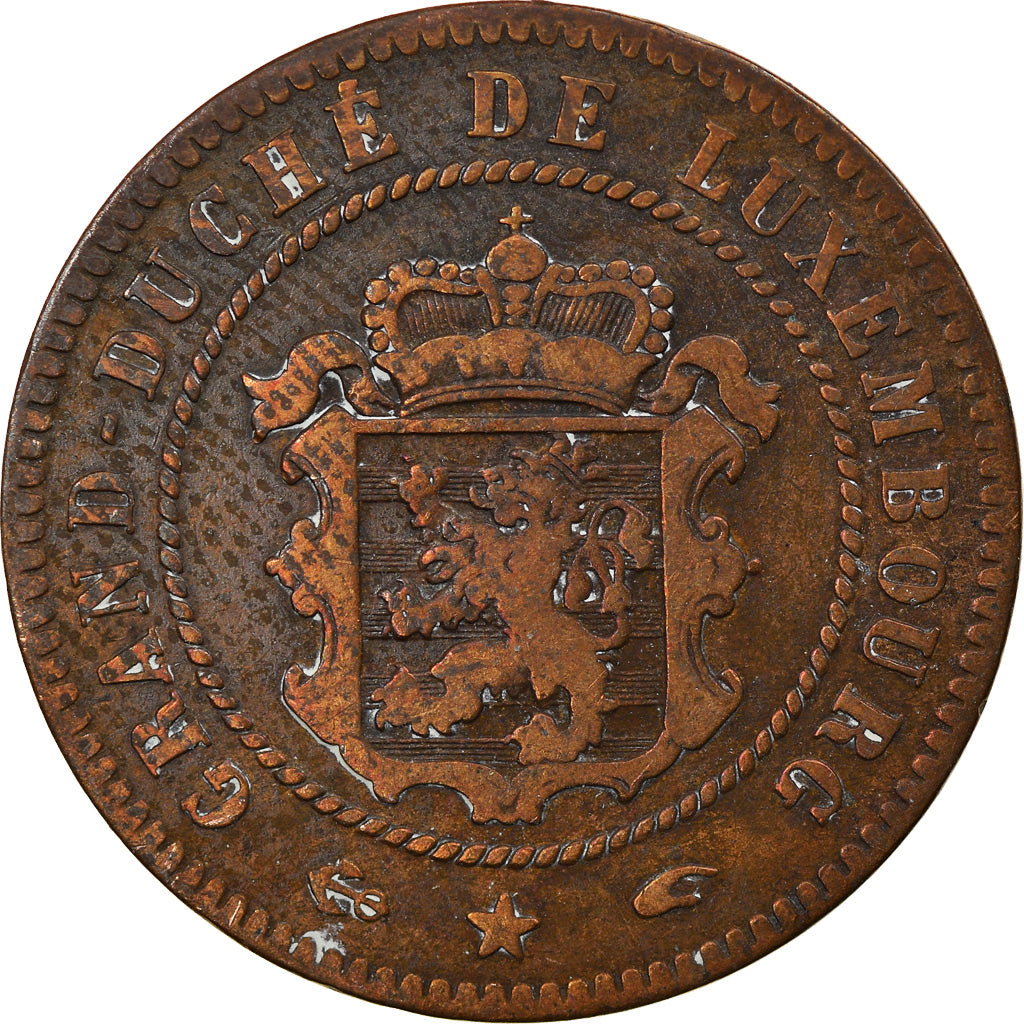Coin, Luxembourg, William III, 5 Centimes, 1855, Paris, EF(40-45), Bronze