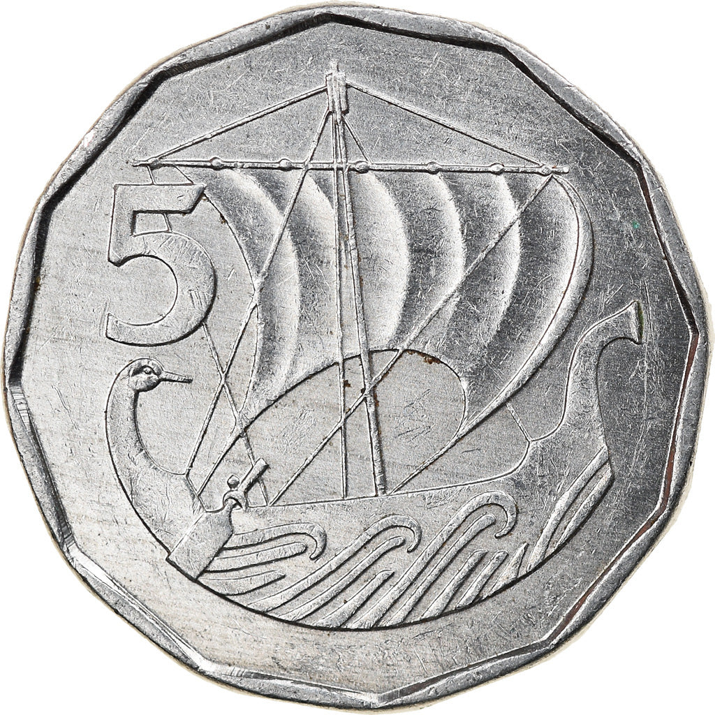 Moneda, Chipre, 5 Mils, 1982, MBC, Aluminio, KM:50.2