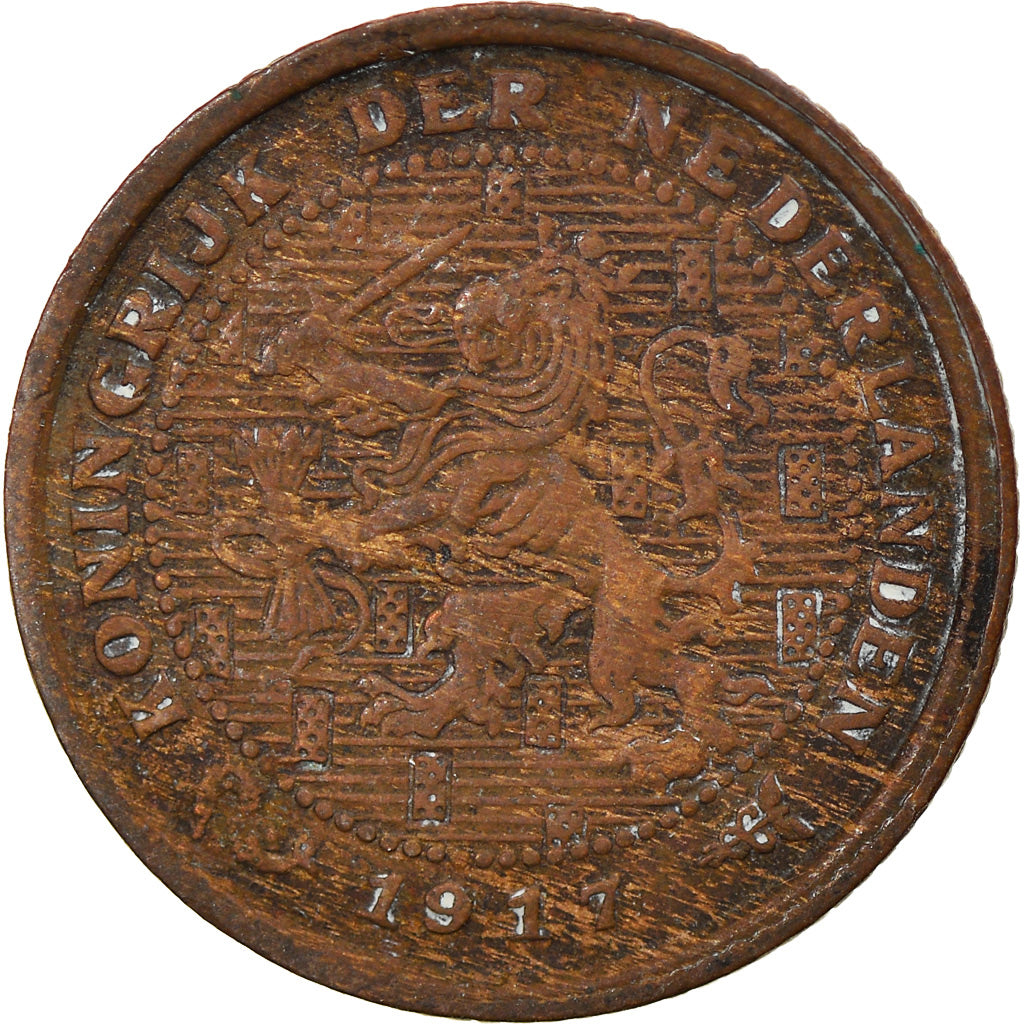 Münze, Niederlande, Wilhelmina I, 1/2 Cent, 1917, SS, Bronze, KM:138