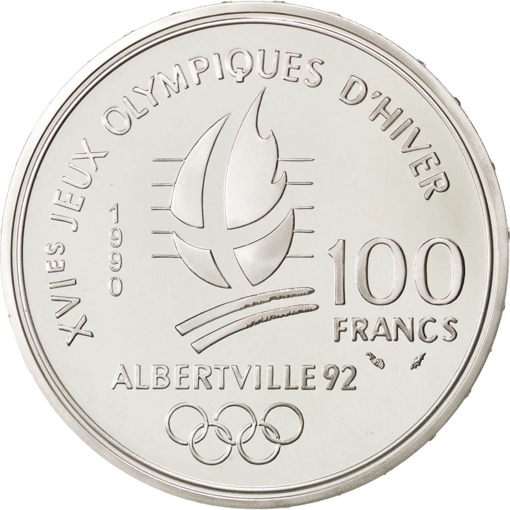 Moneda, Francia, 100 Francs, 1990, FDC, Plata, KM:981