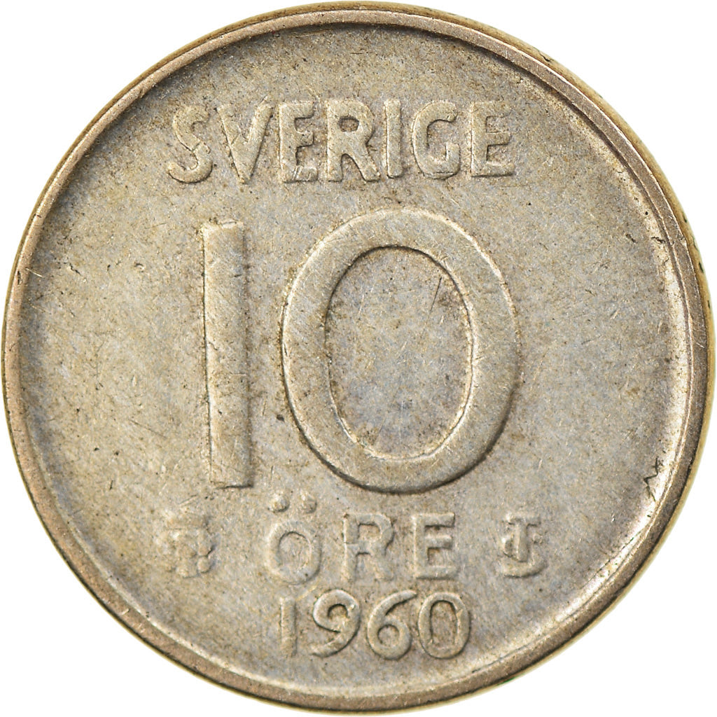 Münze, Schweden, Gustaf VI, 10 Öre, 1960, SS, Silber, KM:823
