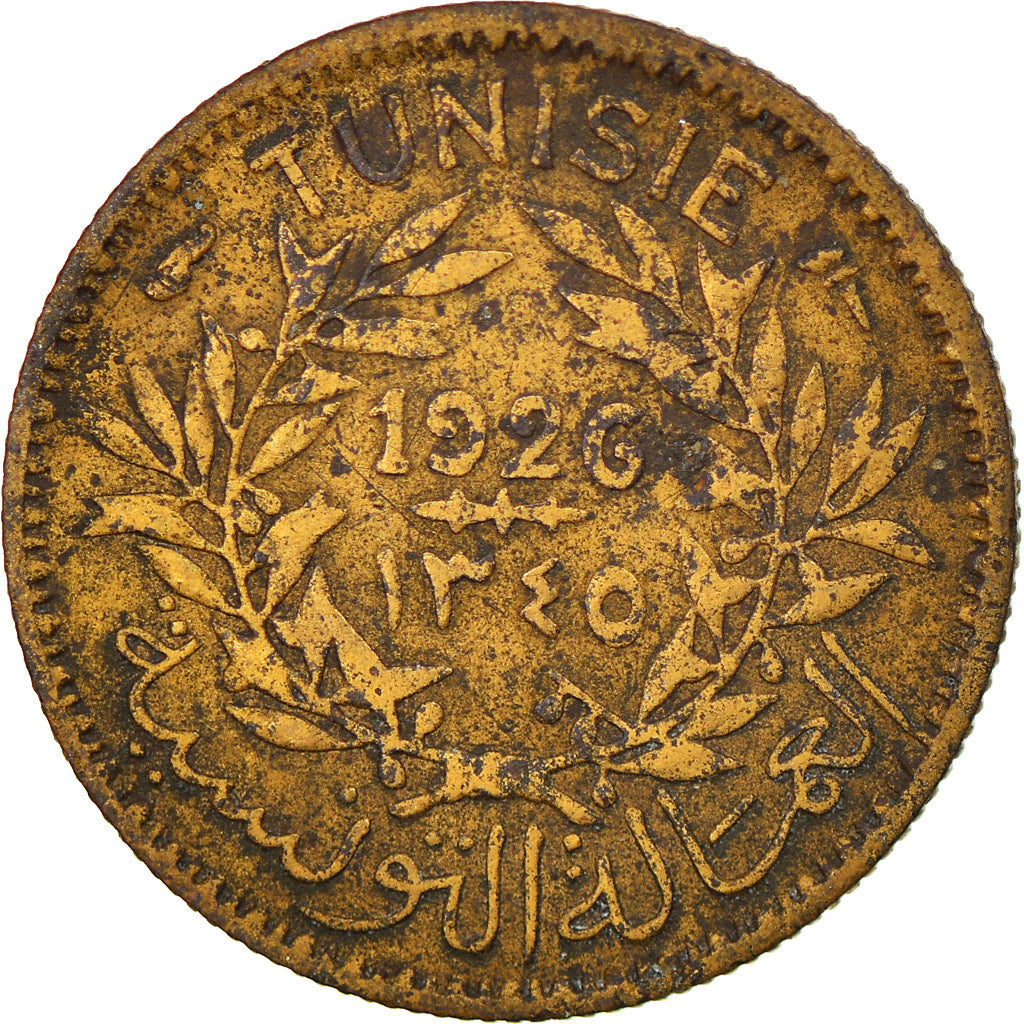 Moneta, Tunisia, Anonymous, 50 Centimes, 1926, Paris, BB, Alluminio-bronzo