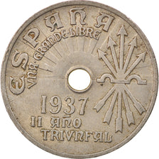 Coin, Spain, 25 Centimos, 1937, Vienna, EF(40-45), Copper-nickel, KM:753