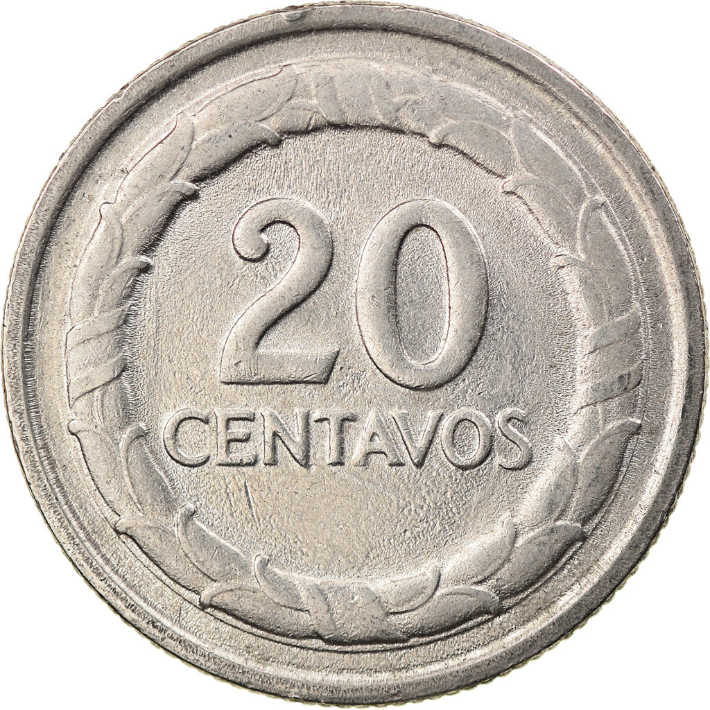 Moneta, Colombia, 20 Centavos, 1969, BB, Acciaio ricoperto in nichel, KM:227