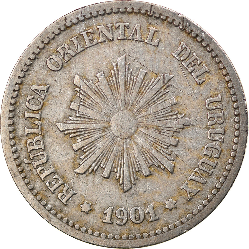 Coin, Uruguay, 2 Centesimos, 1901, Uruguay Mint, Paris, Berlin, Vienna
