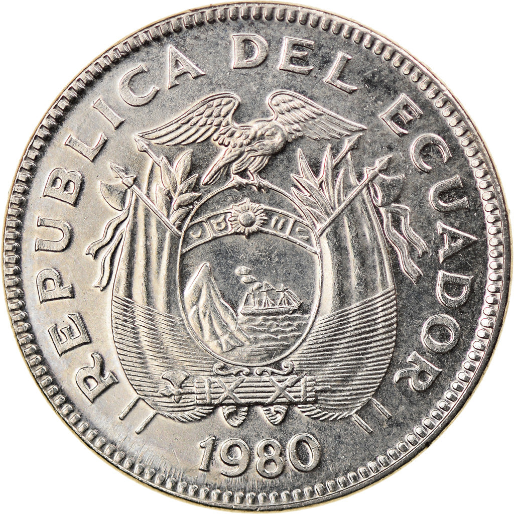 Coin, Ecuador, 20 Centavos, 1980, EF(40-45), Nickel plated steel, KM:77.2a