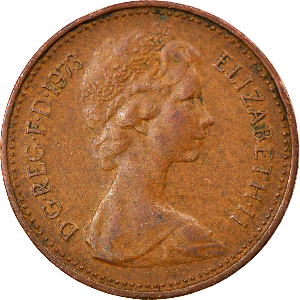 Moeda, Grã-Bretanha, Elizabeth II, New Penny, 1973, EF(40-45), Bronze, KM:915