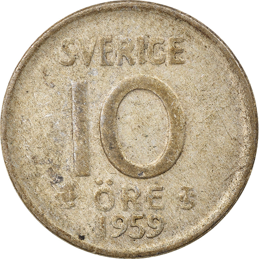 Monnaie, Suède, Gustaf VI, 10 Öre, 1959, TTB, Argent, KM:823
