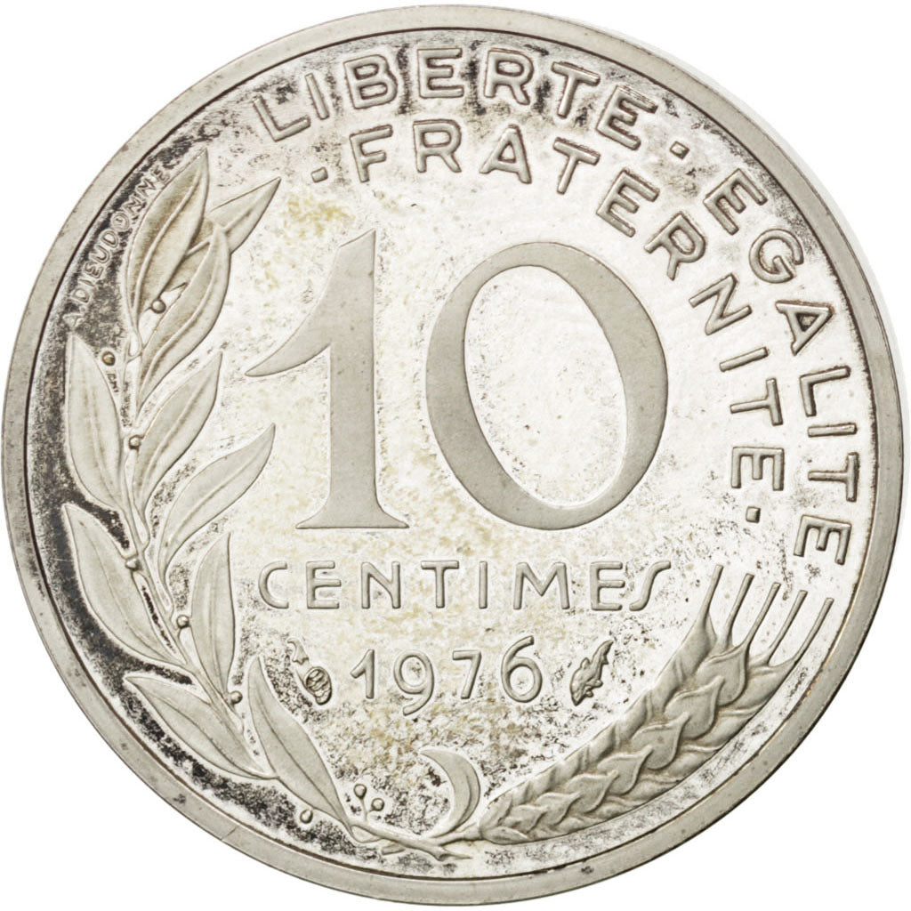 Coin, France, 10 Centimes, 1976, AU(55-58), Silver, KM:P546, Gadoury:46.P2