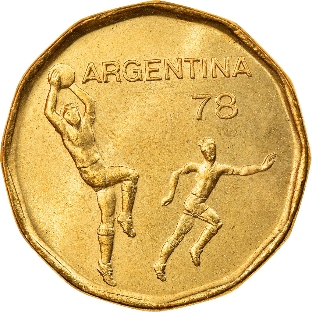 Moeda, Argentina, 20 Pesos, 1977, AU(55-58), Alumínio-Bronze, KM:75