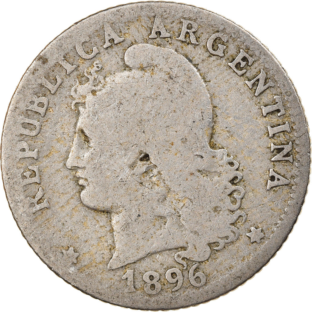 Moneta, Argentina, 20 Centavos, 1896, VF(20-25), Miedź-Nikiel, KM:36