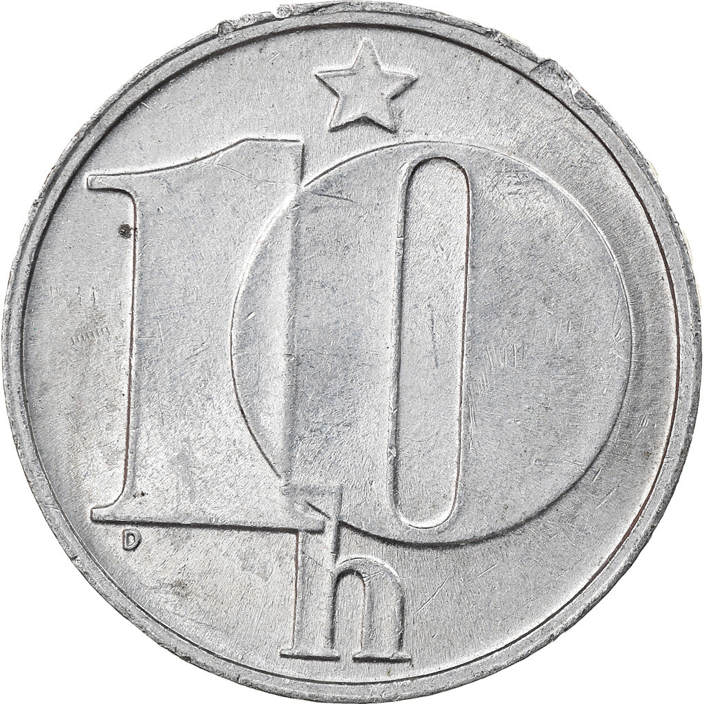 Moneda, Checoslovaquia, 10 Haleru, 1975, MBC, Aluminio, KM:80