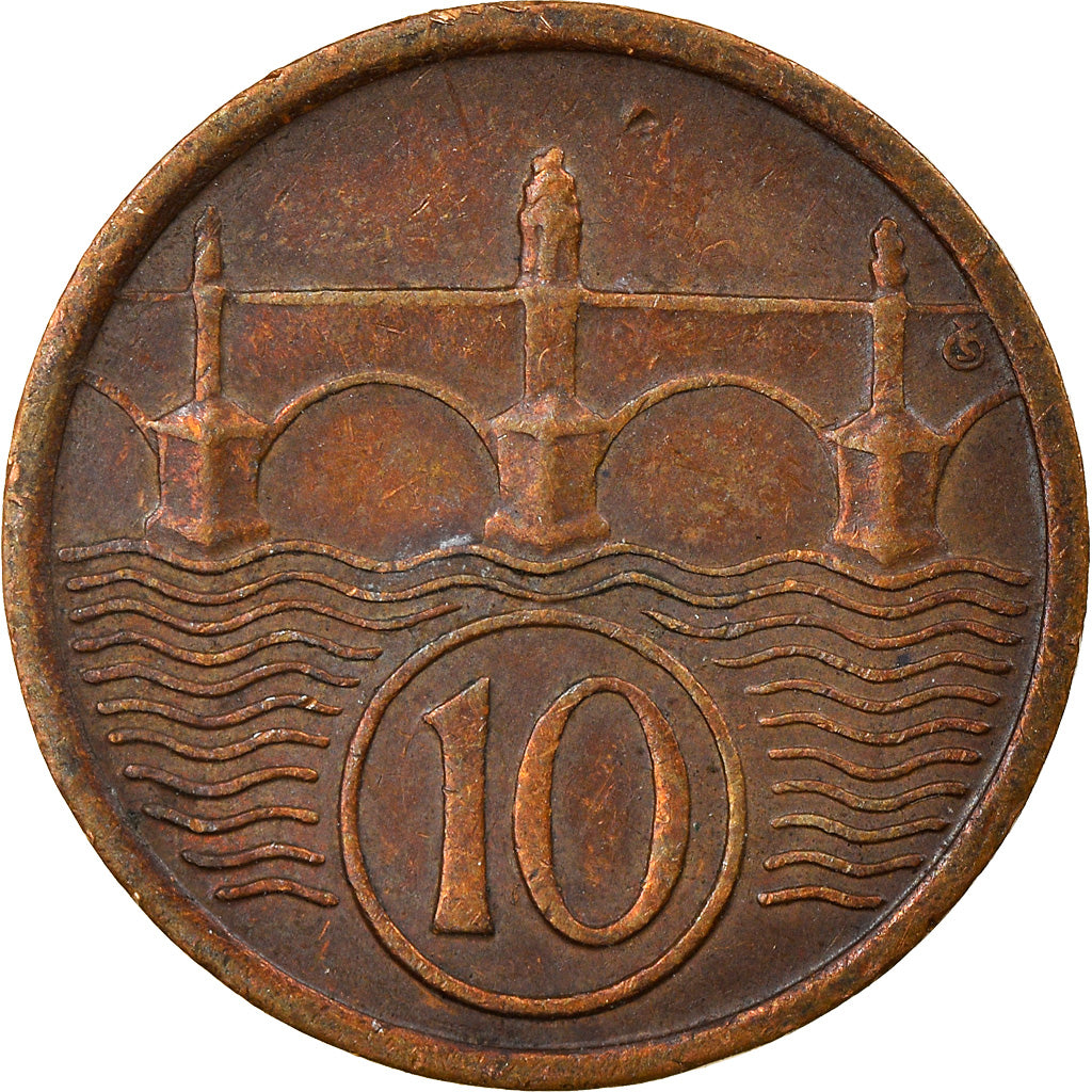 Moneta, Czechosłowacja, 10 Haleru, 1922, EF(40-45), Bronze, KM:3