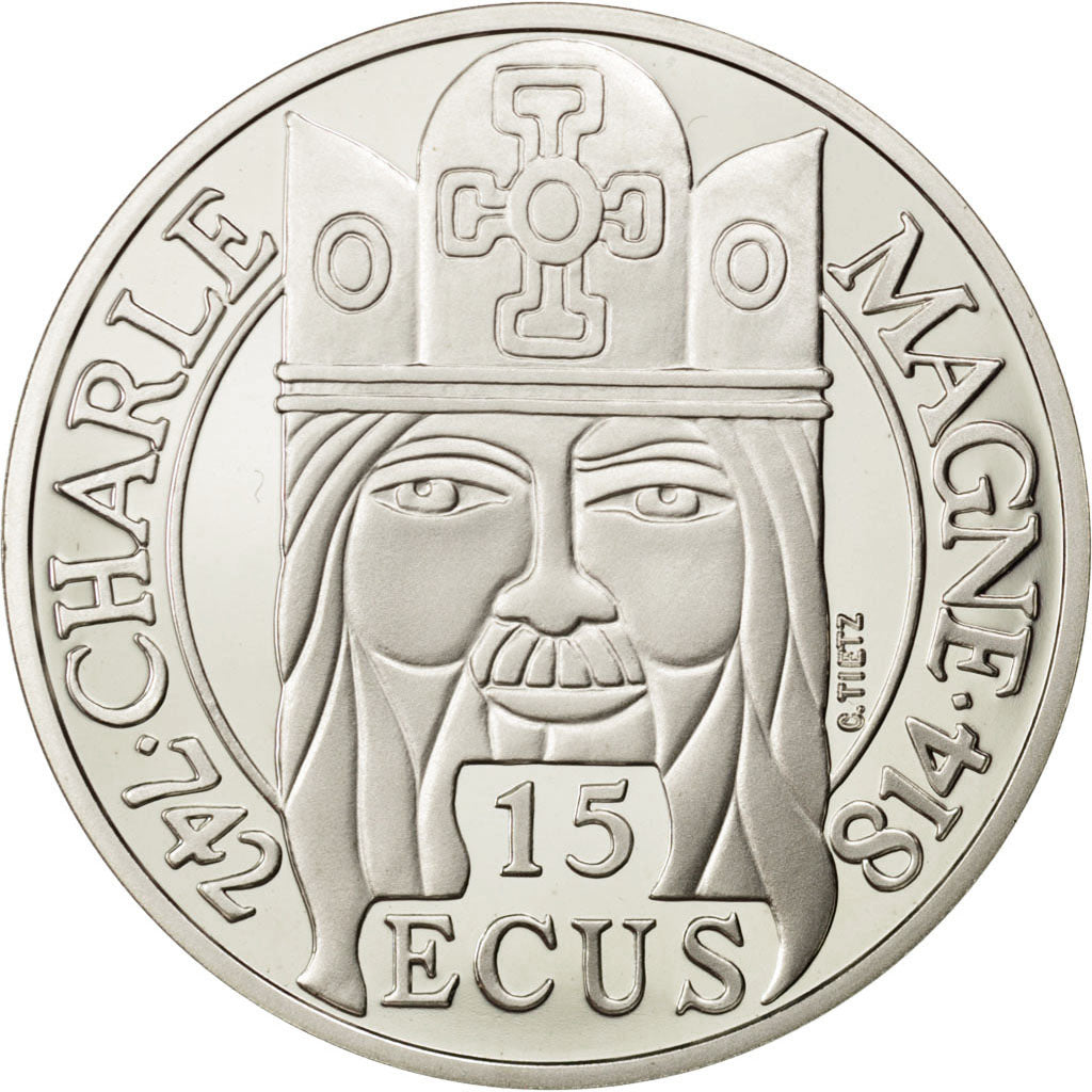 Coin, France, 100 Francs-15 Ecus, 1990, MS(65-70), Silver, KM:989