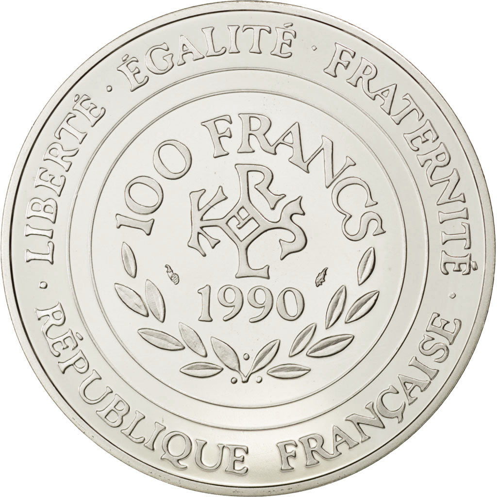 Coin, France, 100 Francs-15 Ecus, 1990, MS(65-70), Silver, KM:989