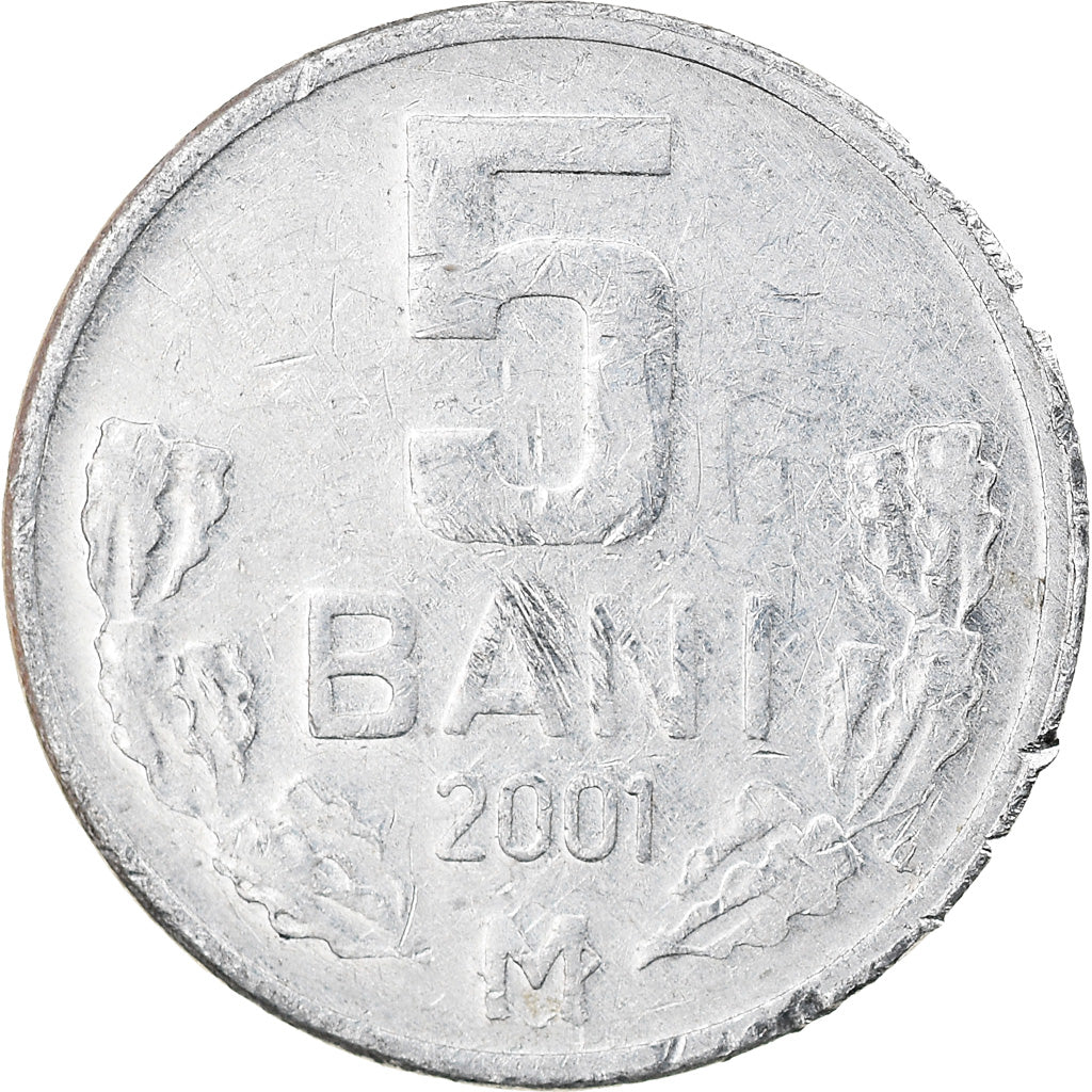 Münze, Moldova, 5 Bani, 2001, SS, Aluminium, KM:2