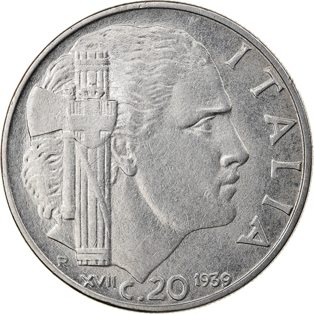 Monnaie, Italie, Vittorio Emanuele III, 20 Centesimi, 1939, Rome, TTB, Stainless