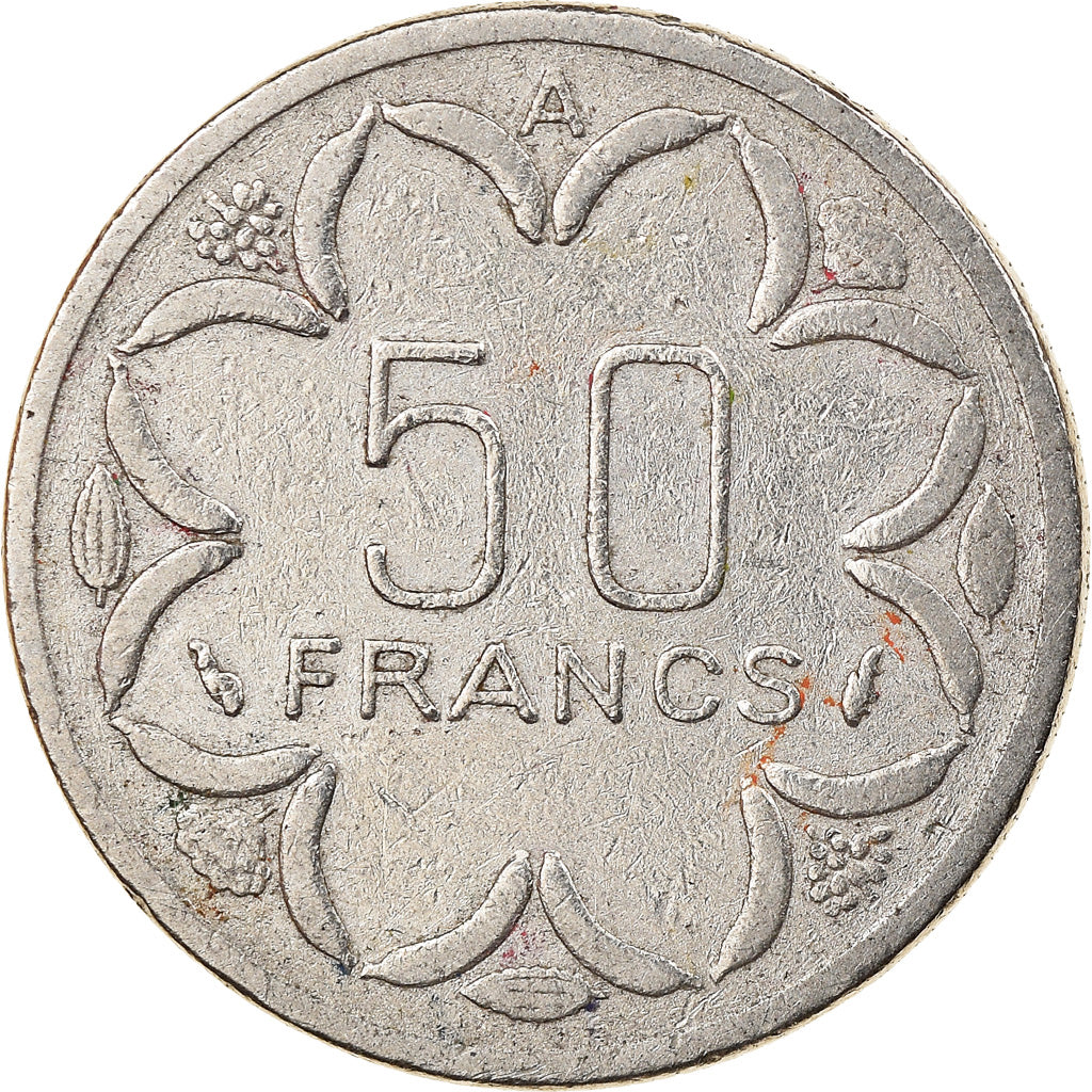 Coin, Central African States, 50 Francs, 1980, Paris, EF(40-45), Nickel, KM:11