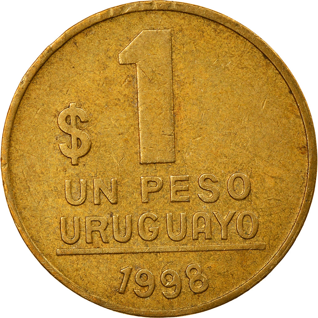 Moneda, Uruguay, Un Peso Uruguayo, 1998, MBC, Aluminio - bronce, KM:103.2