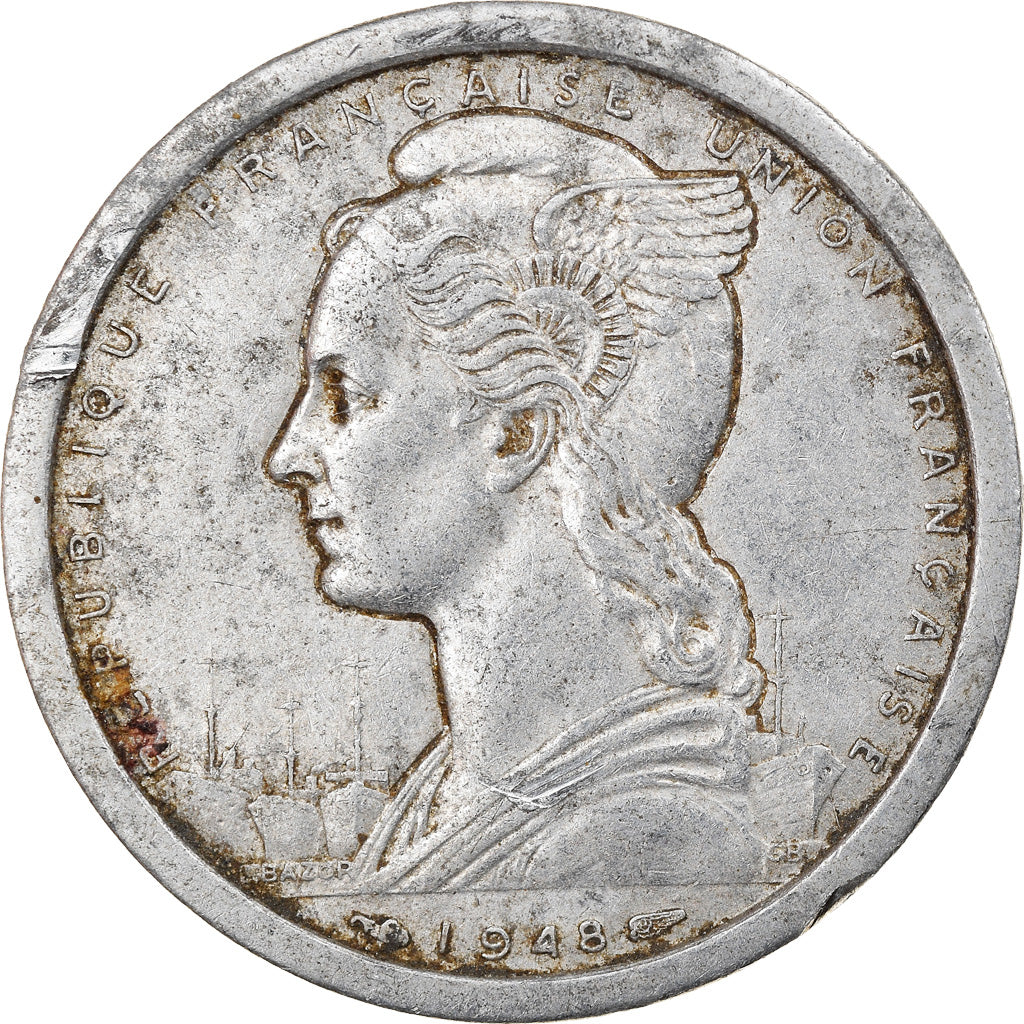Münze, Madagascar, 2 Francs, 1948, Paris, SS, Aluminium, KM:4