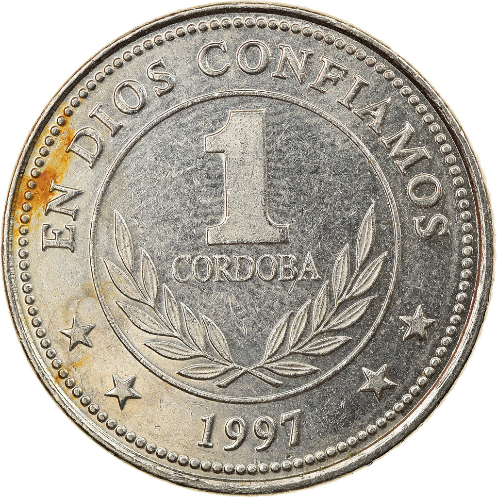 Coin, Nicaragua, Cordoba, 1997, EF(40-45), Nickel Clad Steel, KM:89