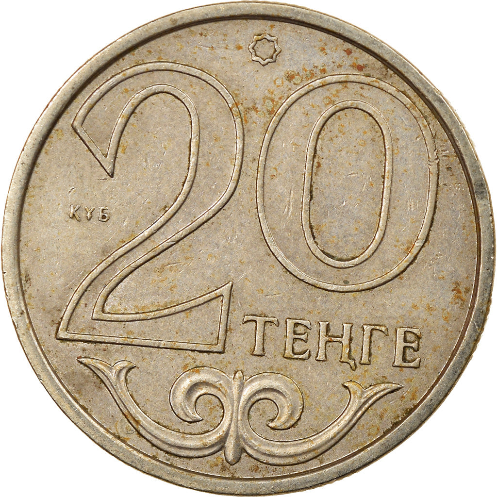 Monnaie, Kazakhstan, 20 Tenge, 2002, TTB, Copper-Nickel-Zinc, KM:26