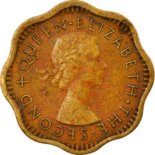 Coin, Ceylon, Elizabeth II, 2 Cents, 1957, EF(40-45), Nickel-brass, KM:124
