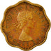 Coin, Ceylon, Elizabeth II, 2 Cents, 1957, EF(40-45), Nickel-brass, KM:124