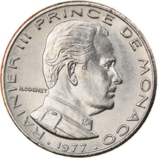 Coin, Monaco, Rainier III, 1/2 Franc, 1977, MS(63), Nickel, KM:145, Gadoury:MC