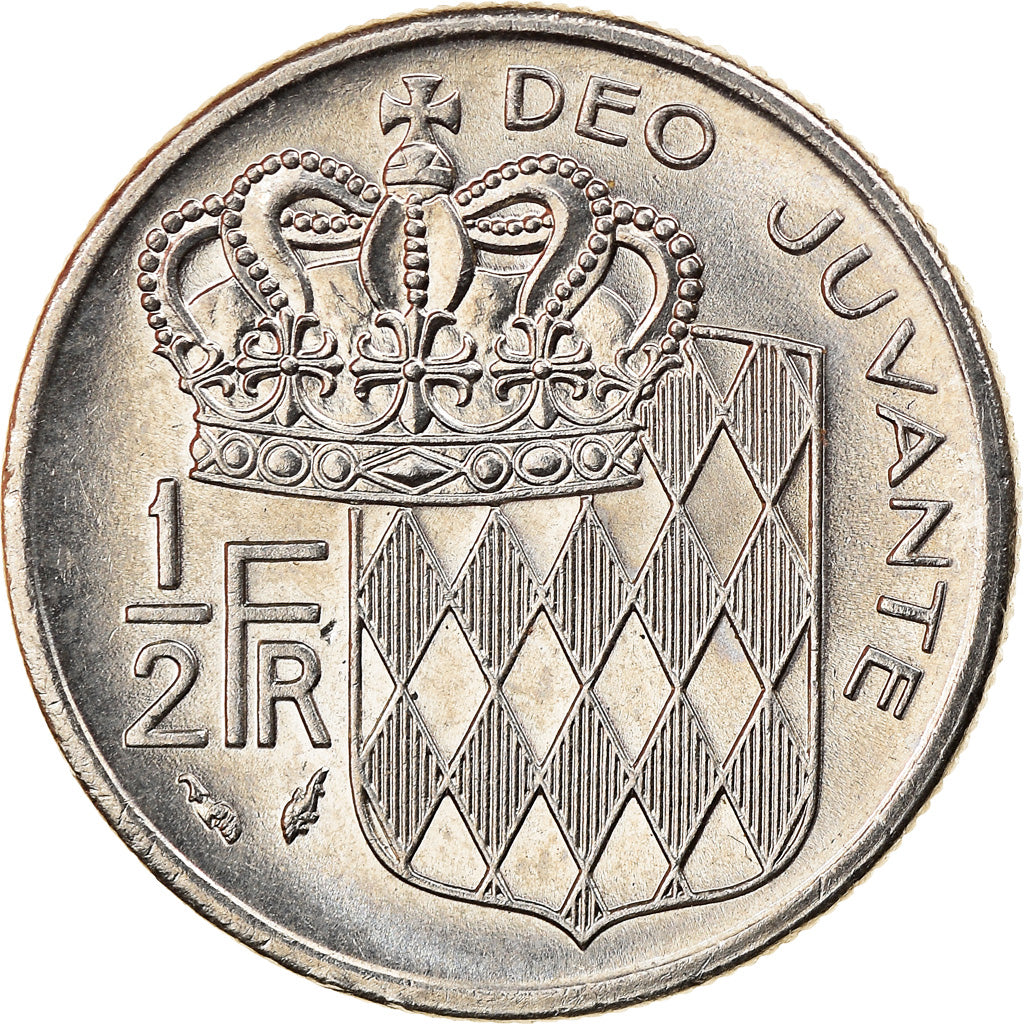 Moneta, Monaco, Rainier III, 1/2 Franc, 1977, SPL, Nichel, KM:145, Gadoury:MC