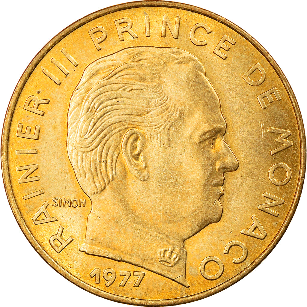Münze, Monaco, Rainier III, 20 Centimes, 1977, UNZ, Aluminum-Bronze, KM:143