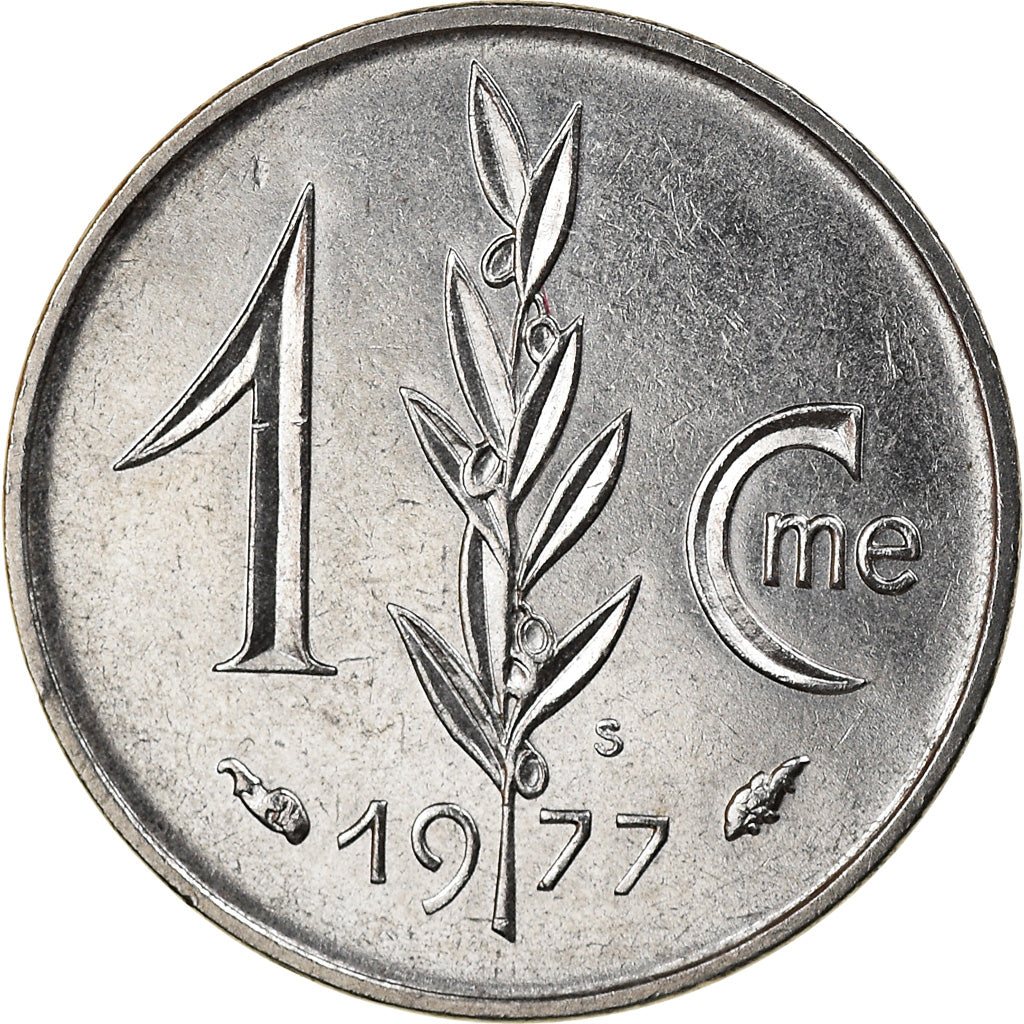 Coin, Monaco, Rainier III, Centime, 1977, MS(63), Stainless Steel, KM:155