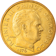 Coin, Monaco, Rainier III, 10 Centimes, 1976, AU(55-58), Aluminum-Bronze