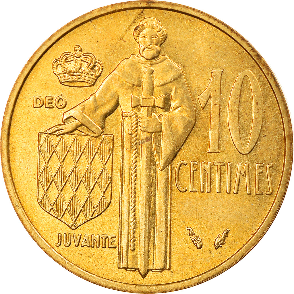 Coin, Monaco, Rainier III, 10 Centimes, 1976, AU(55-58), Aluminum-Bronze