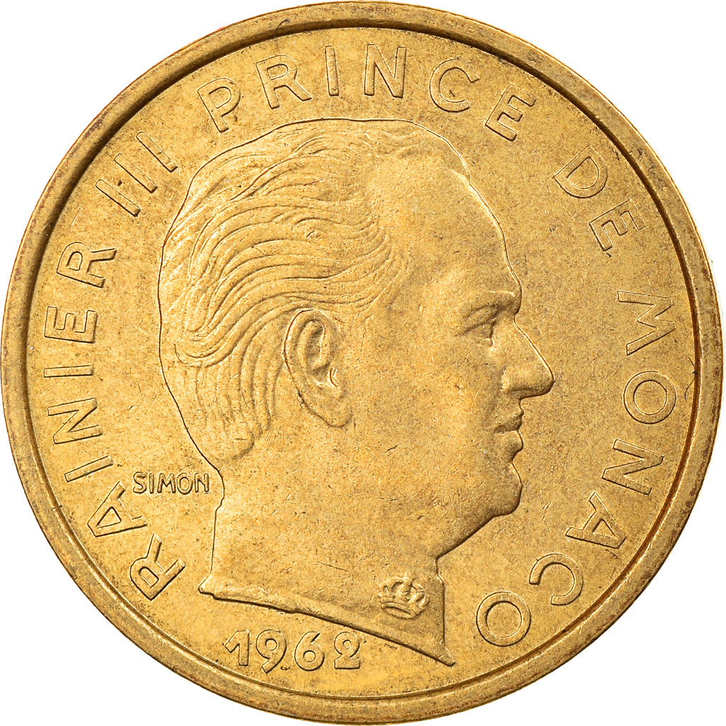 Coin, Monaco, Rainier III, 10 Centimes, 1962, AU(55-58), Aluminum-Bronze
