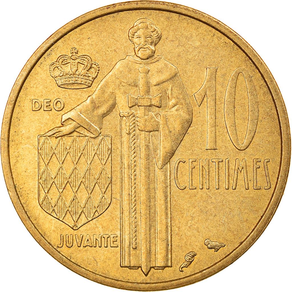 Coin, Monaco, Rainier III, 10 Centimes, 1962, AU(55-58), Aluminum-Bronze
