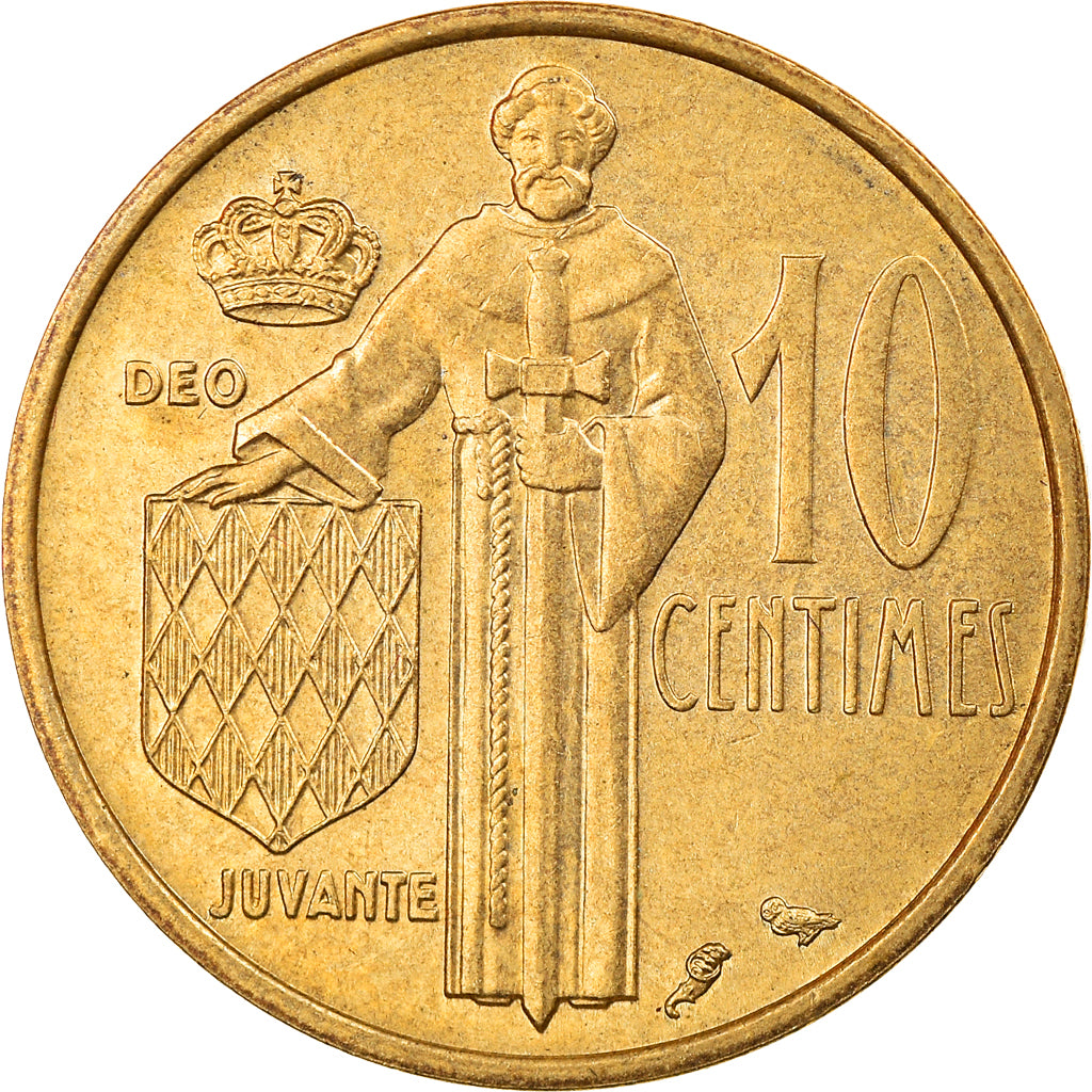 Moneta, Monaco, Rainier III, 10 Centimes, 1962, AU(55-58), Aluminium-Brąz