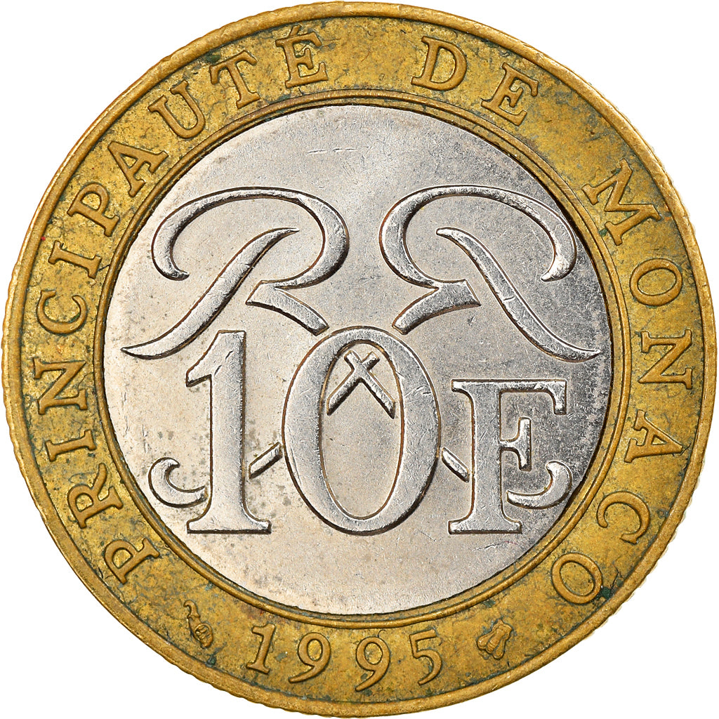 Moneda, Mónaco, Rainier III, 10 Francs, 1995, EBC, Bimetálico, KM:163