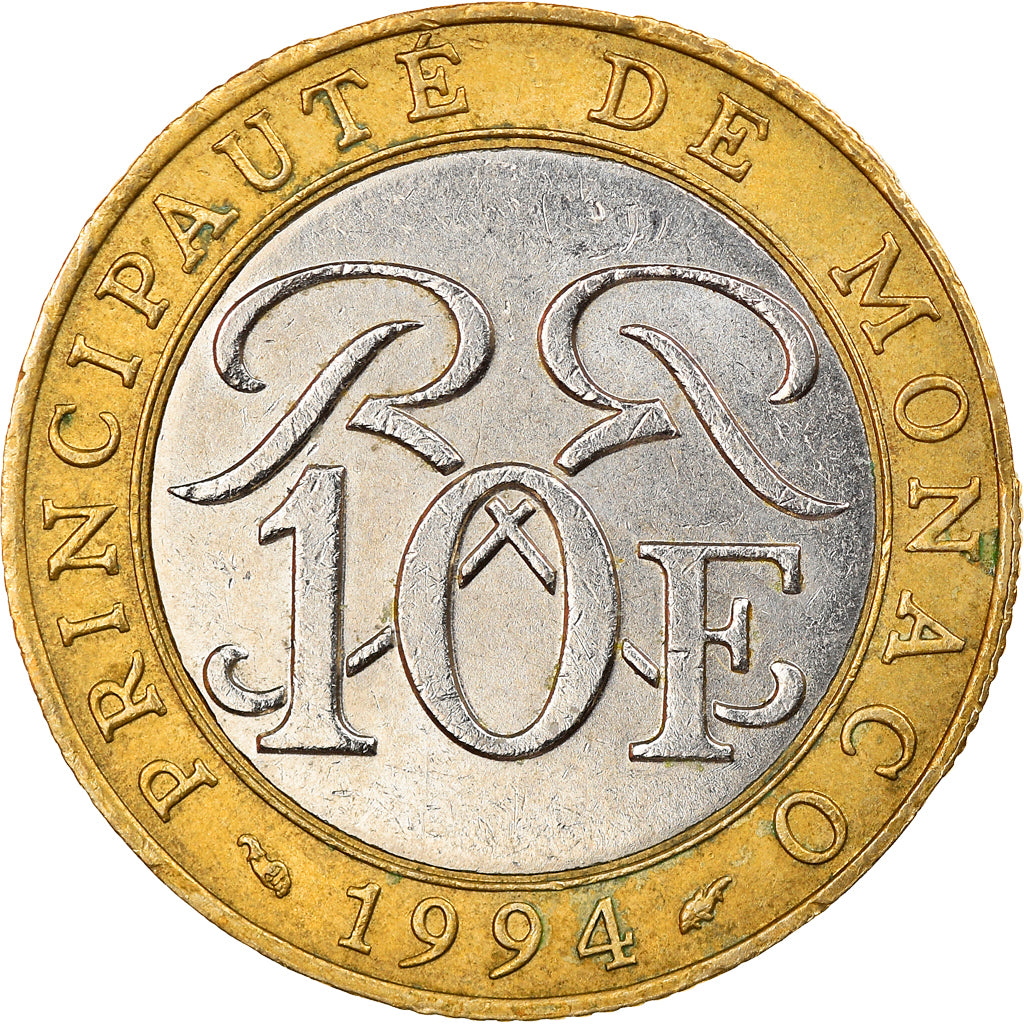 Monnaie, Monaco, Rainier III, 10 Francs, 1994, SUP, Bi-Metallic, Gadoury:MC 160