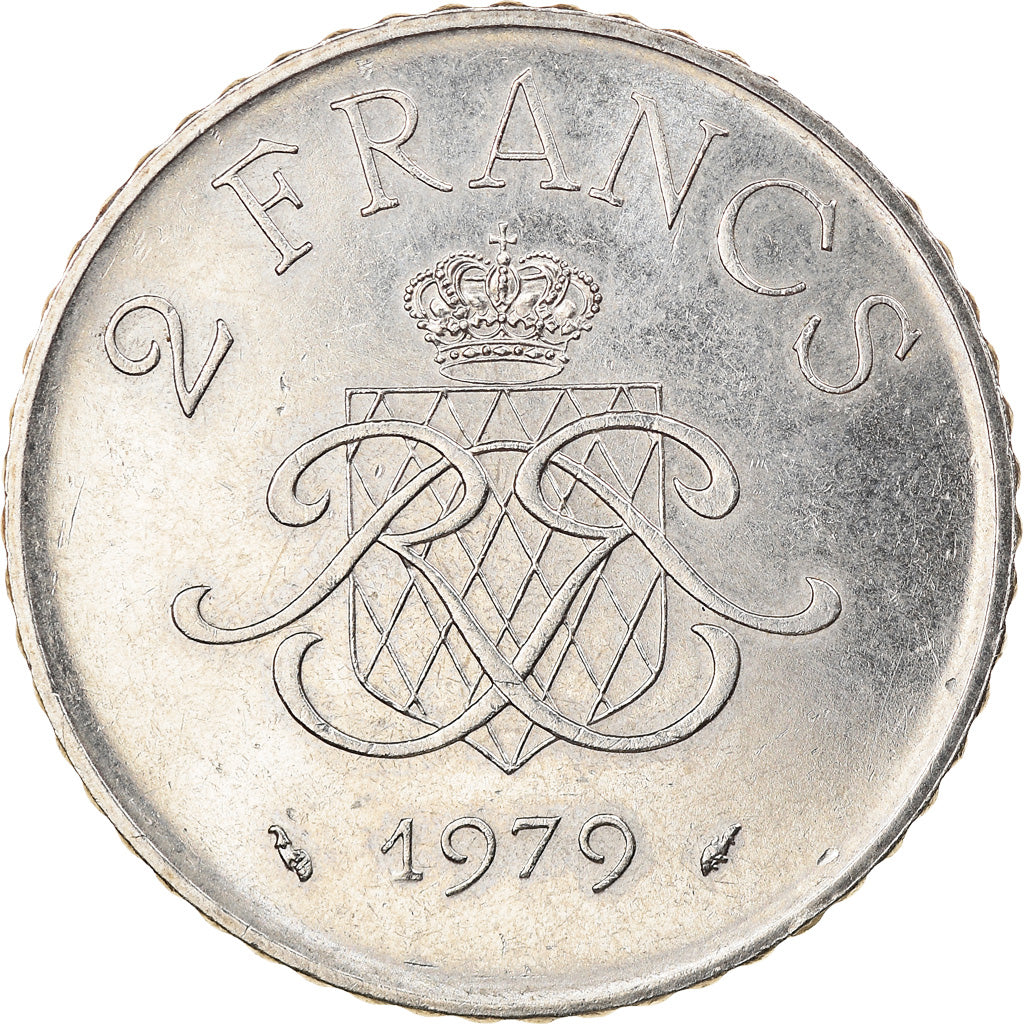 Moneda, Mónaco, Rainier III, 2 Francs, 1979, MBC, Níquel, KM:157, Gadoury:MC