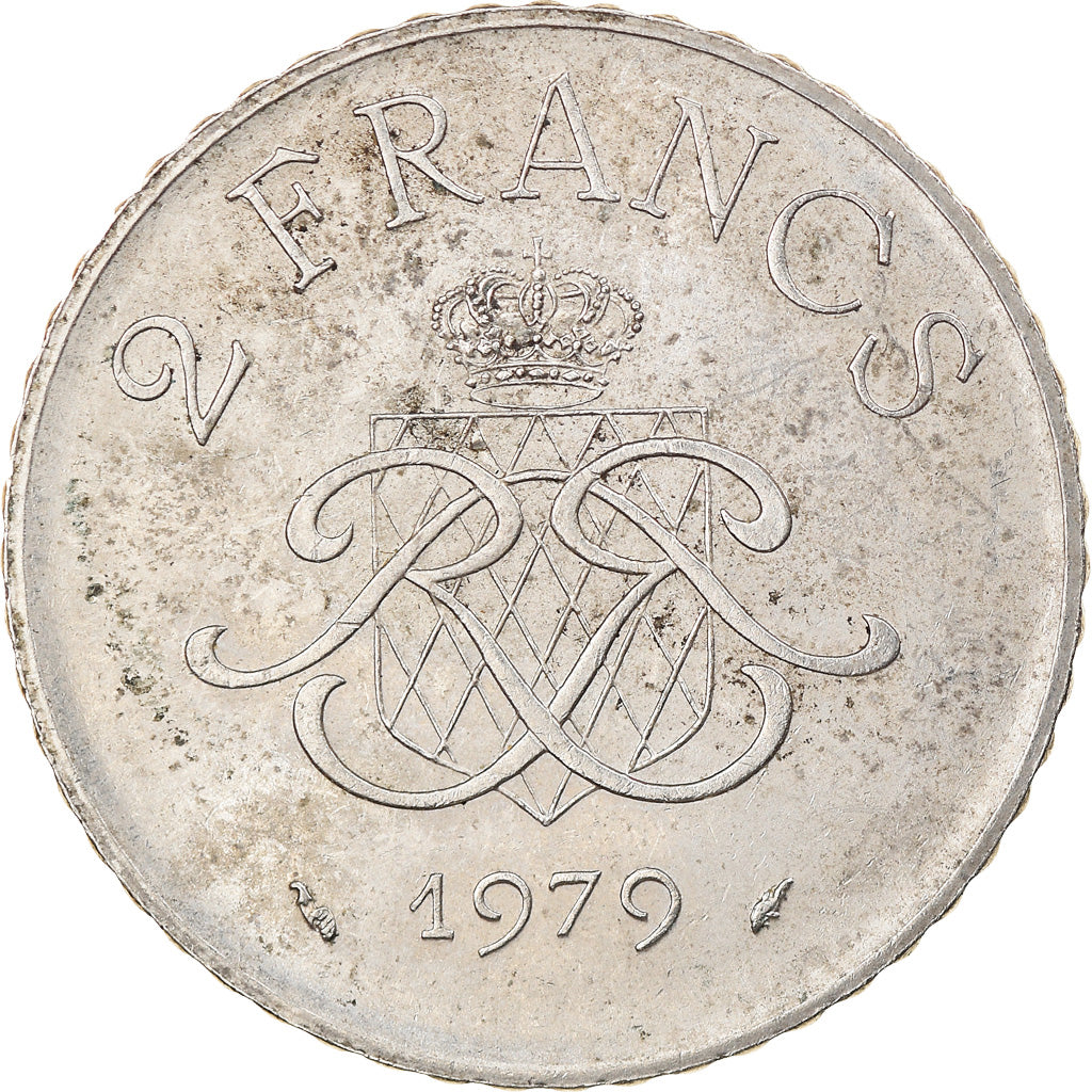 Coin, Monaco, Rainier III, 2 Francs, 1979, EF(40-45), Nickel, KM:157, Gadoury:MC