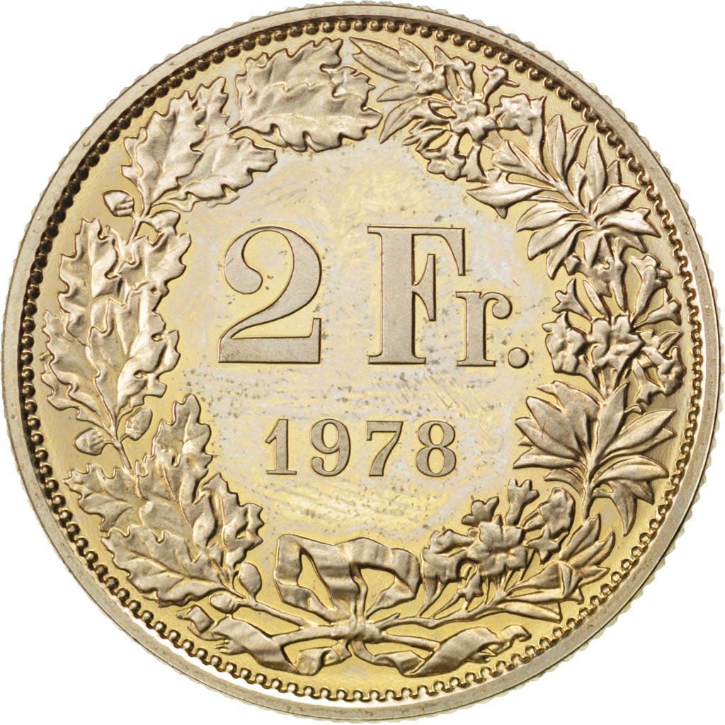 Coin, Switzerland, 2 Francs, 1978, MS(63), Copper-nickel, KM:21a.1