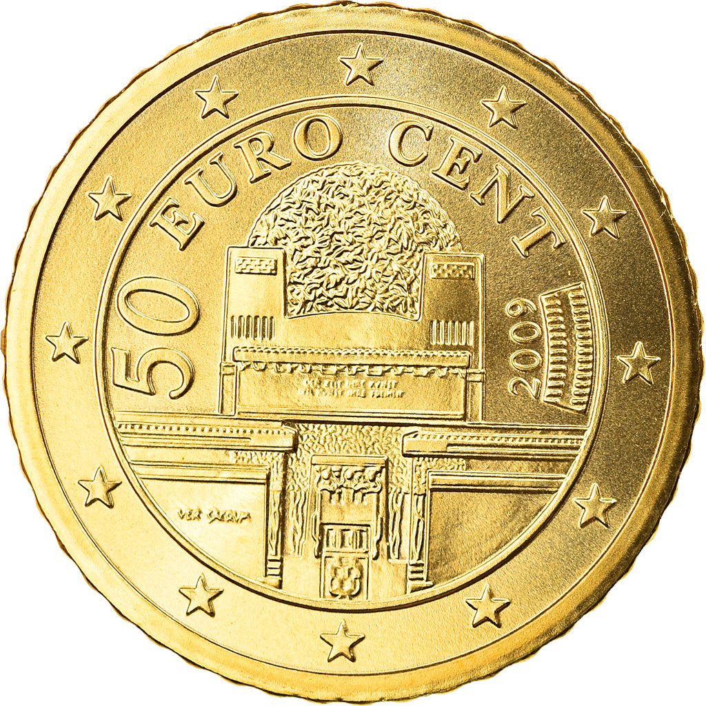 Austria, 50 Euro Cent, 2009, Vienna, MS(65-70), Brass, KM:3141