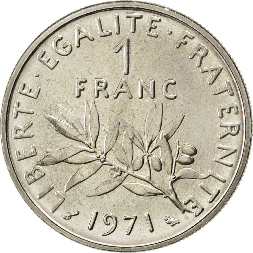 Monnaie, France, Semeuse, Franc, 1971, SPL, Nickel, KM:925.1, Gadoury:474