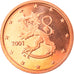 Finland, 2 Euro Cent, 2001, Vantaa, MS(65-70), Copper Plated Steel, KM:99