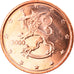 Finnland, 2 Euro Cent, 2000, Vantaa, STGL, Copper Plated Steel, KM:99