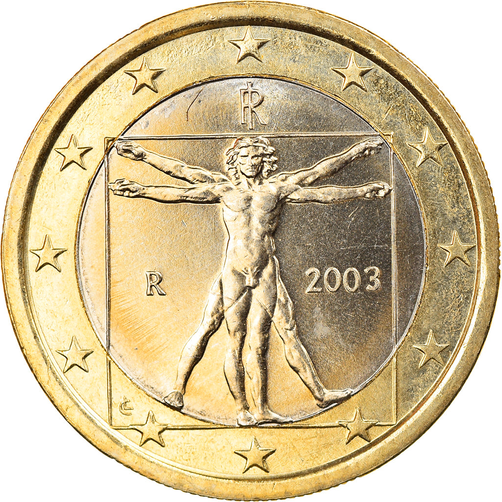 Italy, Euro, 2003, Rome, MS(65-70), Bi-Metallic, KM:216